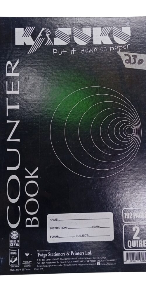 Kasuku A4 Counter Book 192 Pages